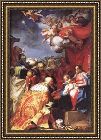 The Meeting of Abraham And Melchizedek Framed Paintings - Adoration of the Magi by Abraham Bloemaert