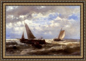 The Meeting of Abraham And Melchizedek Framed Paintings - A Windy Day by Abraham Hulk Snr