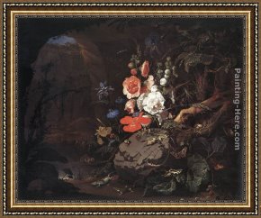 The Meeting of Abraham And Melchizedek Framed Paintings - The Nature as a Symbol of Vanitas by Abraham Mignon