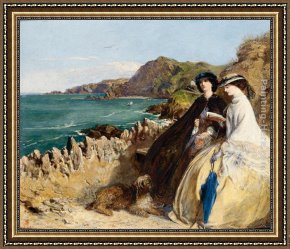 The Meeting of Abraham And Melchizedek Framed Paintings - By the Seaside by Abraham Solomon