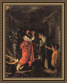 Adam Elsheimer Framed Paintings - Ceres and Stellio by Adam Elsheimer