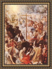Cross in The Wilderness Framed Paintings - Glorification of the Cross by Adam Elsheimer