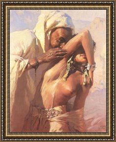 Julius Adam Framed Paintings - Desert Seduction by Adam Styka