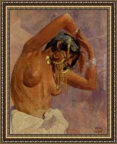 Julius Adam Framed Paintings - Harem Dancer by Adam Styka