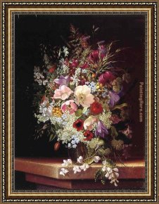 Flower of Life Framed Paintings - Still Life with Flowers by Adelheid Dietrich