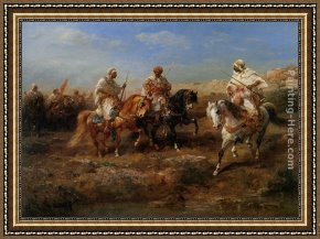 Arabs Crossing The Desert Framed Paintings - Desert Canter by Adolf Schreyer