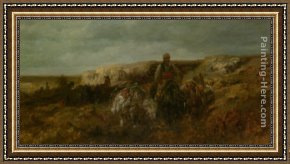 Hills of Tuscany I Framed Paintings - The Pass Over the Hills by Adolf Schreyer