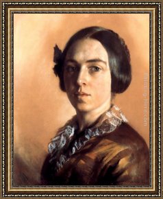 Emilie, Die Schwester Menzels Framed Paintings - Portrait by Adolph von Menzel