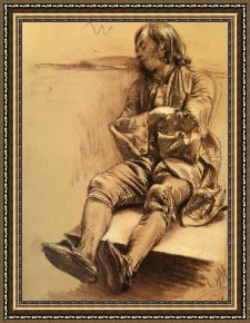 Emilie, Die Schwester Menzels Framed Paintings - Schlafender by Adolph von Menzel