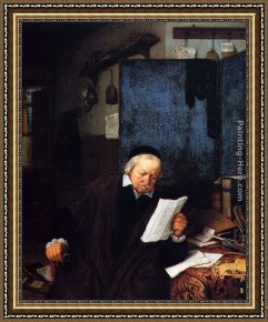 Study Framed Paintings - Lawyer In His Study by Adriaen van Ostade