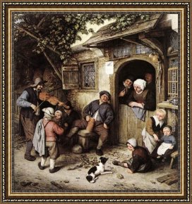 The Violinist Framed Paintings - The Violinist by Adriaen van Ostade