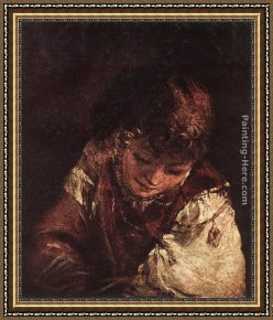 Portrait of a Young Boy Framed Paintings - Portrait of a Boy by Aert de Gelder