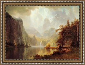 Mountain Poppies III Framed Paintings - In the Mountains by Albert Bierstadt