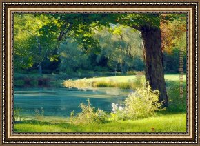 Albert Bierstadt Framed Paintings - Quiet Pond by Albert Bierstadt