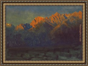 Sierra Framed Paintings - Sunrise in the Sierras by Albert Bierstadt