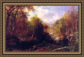 Pools of Serenity Framed Paintings - The Emerald Pool by Albert Bierstadt