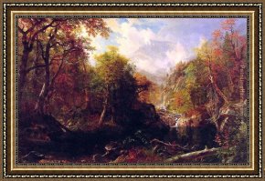Pools of Serenity Framed Paintings - The Emerald Pool by Albert Bierstadt