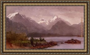 Grand Framed Paintings - The Grand Tetons, Wyoming by Albert Bierstadt