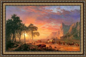 Albert Bierstadt Among The Sierra Nevada, California Framed Paintings - the oregon trail by Albert Bierstadt