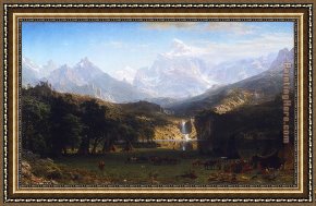 Mountain Poppies III Framed Paintings - The Rocky Mountains, Landers Peak by Albert Bierstadt