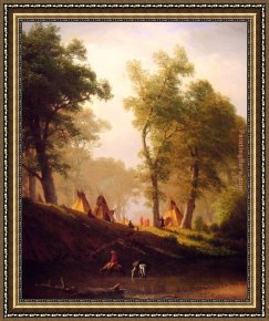 Western Kansas Framed Paintings - The Wolf River, Kansas by Albert Bierstadt