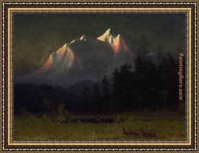 Western Kansas Framed Paintings - Western Landscape by Albert Bierstadt