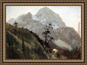 Western Kansas Framed Paintings - Western Trail - The Rockies by Albert Bierstadt