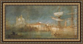 Hardy Framed Paintings - The Hardy Norseman in Venice by Albert Goodwin