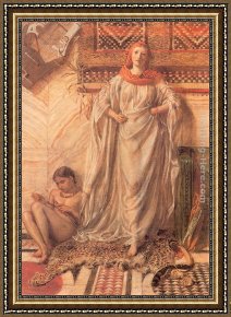 Dancing in The Wind Framed Paintings - Dancing Girl Resting by Albert Joseph Moore