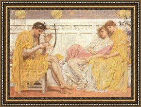 Musician's Table Framed Paintings - A Musician by Albert Moore