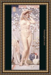 Venus in Front of The Mirror Framed Paintings - A Venus by Albert Moore
