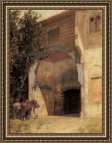 Pasini Framed Paintings - Standing Guard by Alberto Pasini