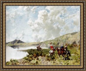 Pasini Framed Paintings - The falconers by Alberto Pasini