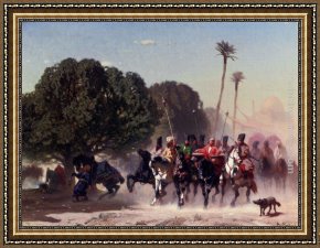 Pasini Framed Paintings - The Horse Guard by Alberto Pasini