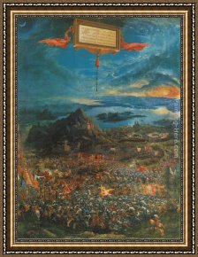 Altdorfer Framed Paintings - The Battle of Alexander by Albrecht Altdorfer