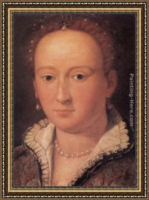 Portrait of a Woman Framed Paintings - Portrait of a Woman by Alessandro Allori