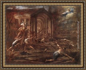 Alessandro Framed Paintings - Sacrilegious Robbery by Alessandro Magnasco