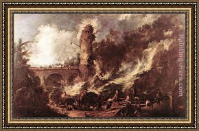 Alessandro Framed Paintings - Storm at the Sea by Alessandro Magnasco