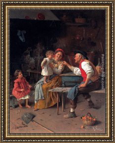 Alessandro Framed Paintings - A Gift From Grandpa by Alessandro Sani