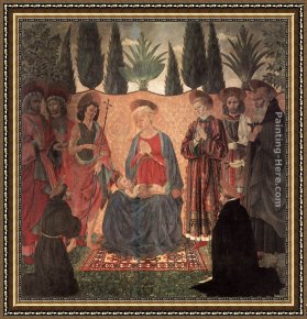 Madonna And Child with Sts Matthew And Nicholas Framed Paintings - Madonna and Child with Saints by Alessio Baldovinetti