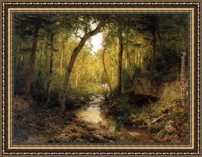 Summer Framed Paintings - A Summer Haunt by Alexander Helwig Wyant
