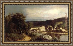 The Battle of Alexander Framed Paintings - River Landscape by Alexander Helwig Wyant