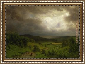Storm Framed Paintings - Storm Ahead by Alexander Helwig Wyant
