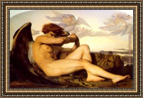 The Angel And Tobias with The Fish Framed Paintings - Fallen Angel by Alexandre Cabanel