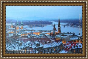 Butirskiy Framed Paintings - An Evening In Budapest by Alexei Butirskiy