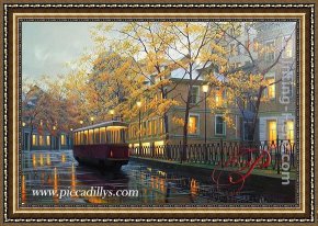 Butirskiy Framed Paintings - Autumn's Glow by Alexei Butirskiy