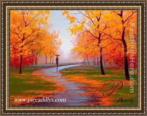 Hamlet Play Scene Framed Paintings - Autumn Scene by Alexei Butirskiy