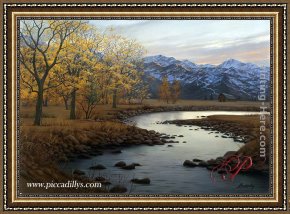 Butirskiy Framed Paintings - Autumn Stream by Alexei Butirskiy