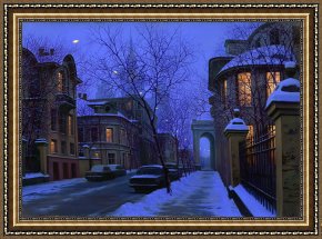 Butirskiy Framed Paintings - Nightfall by Alexei Butirskiy