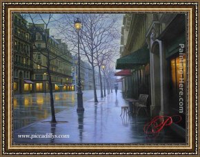 Louvre Framed Paintings - Rue de Louvre by Alexei Butirskiy